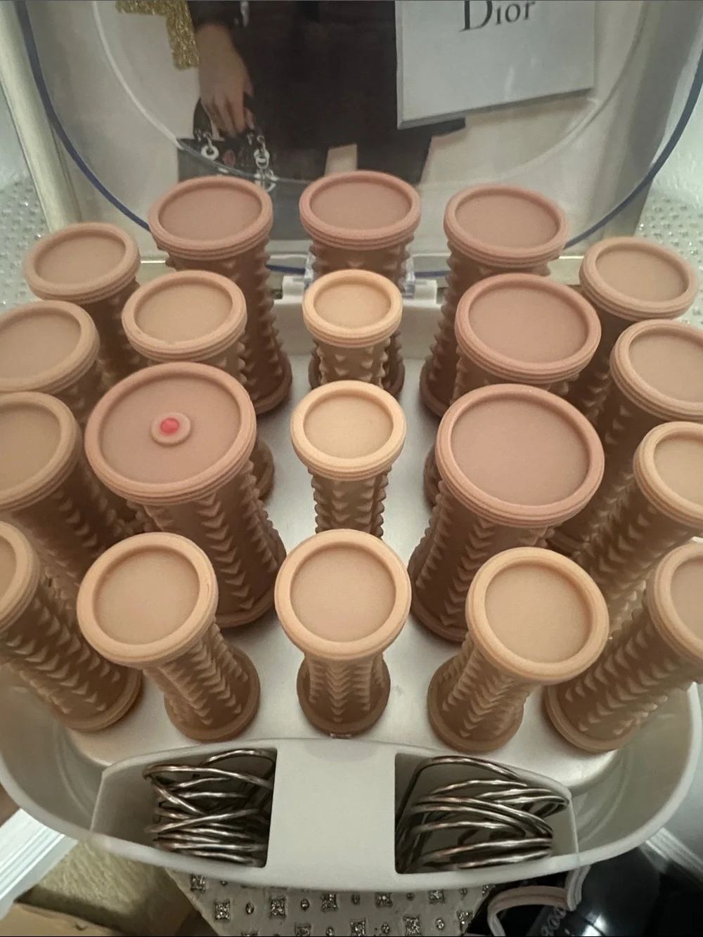 Conair Curls & Waves Hot Roller Set in Rose Gold EUC